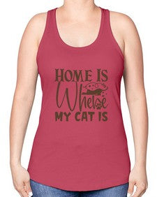 Home Is Where My Cat Is Style 14# - cats -Racerback Tank