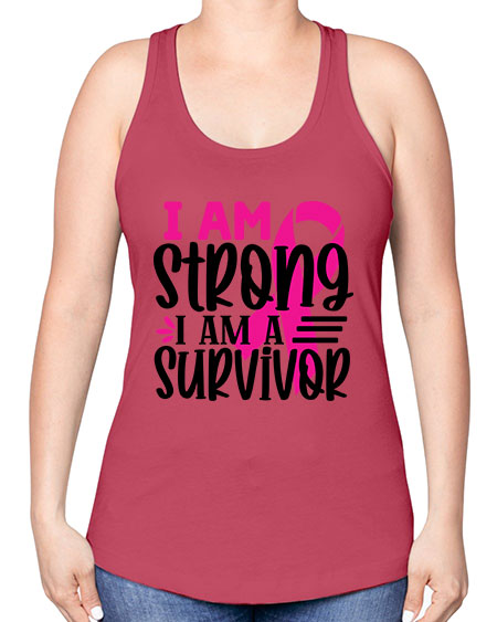 I Am Strong I Am a Survivor 19# - breast cancer -Racerback Tank