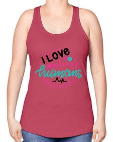 I Love Tiny Humans Red Nurse Style Style 903# - nurse -Racerback Tank