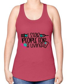 I Stab People For A Living Style Style 923# - nurse -Racerback Tank
