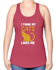 I Think My Cats - cats -Racerback Tank