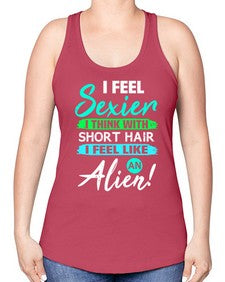 I feel sexier with short hair 12# - ufo -Racerback Tank
