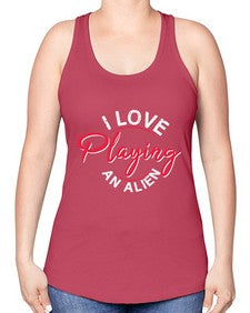 I love playing and alien 19# - ufo -Racerback Tank