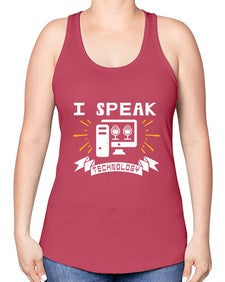 I speak technology 37# - computer -Racerback Tank