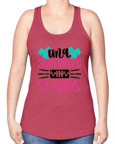 Im A Superhero In Scrubs Style Style 973# - nurse -Racerback Tank
