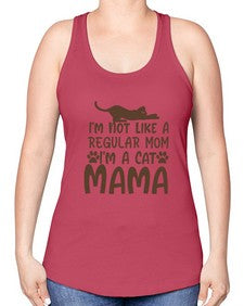 Im Not Like A Regular Mom Im A Cat Mama Style 17# - cats -Racerback Tank