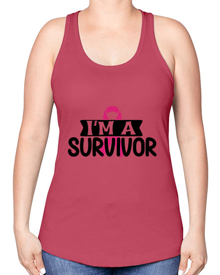 Im a Survivor 17# - breast cancer -Racerback Tank