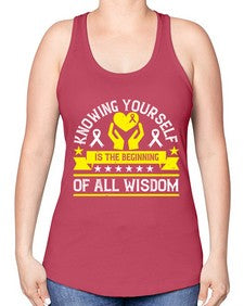 Knowing yourself is the beginning of all wisdom Style 38# - Self awareness -Racerback Tank