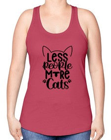 Less People More Cats Style 97# - cats -Racerback Tank