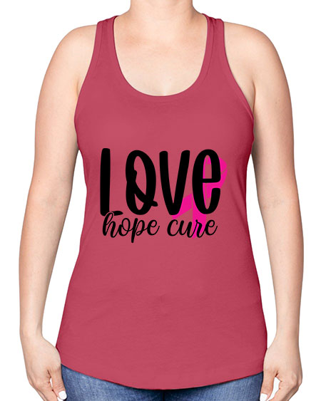 Love Hope Cure 13# - breast cancer -Racerback Tank