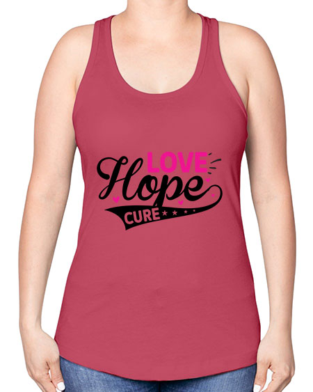 Love Hope Cure 14# - breast cancer -Racerback Tank