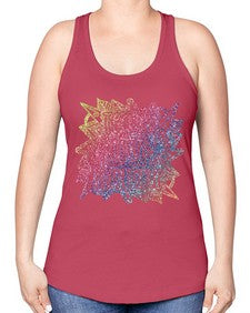 Mandala Teach Love Inspire Rainbow Glitter 762# - mandala -Racerback Tank