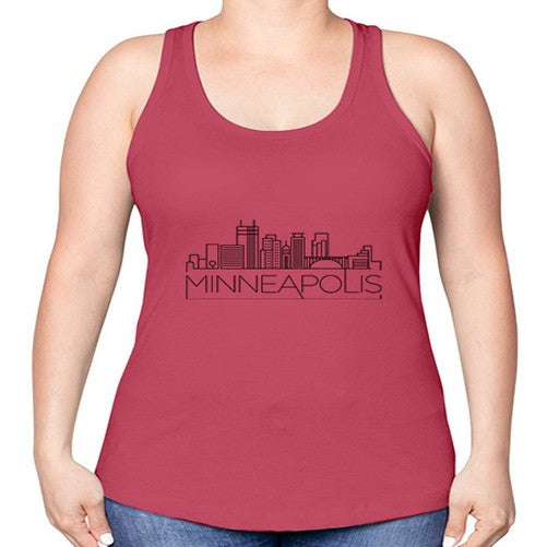 Minneapolis Minimal Skyline 1304# - cities -Racerback Tank