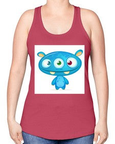 Monster 181# - cartoon general -Racerback Tank