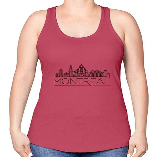 Montreal Minimal Skyline copy 1345# - cities -Racerback Tank
