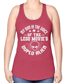 My son is the voice of the logo movies 34# - ufo -Racerback Tank