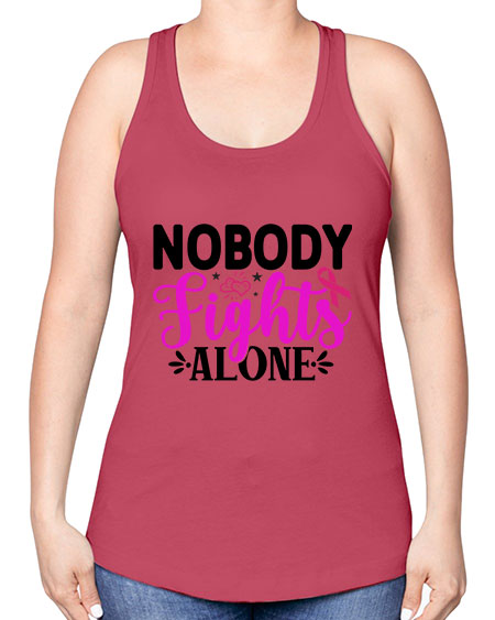 Nobody Fights Alone 12# - breast cancer -Racerback Tank