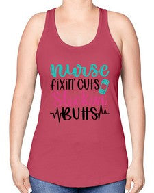 Nurse Fixin Cuts Stickin Style Style 1153# - nurse -Racerback Tank