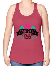Nursing Is A Work Of Heart Style Style 1270# - nurse -Racerback Tank