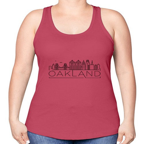 Oakland Minimal Skyline 1514# - cities -Racerback Tank