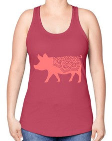 PigMandala 985# - mandala -Racerback Tank