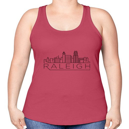 Raleigh Minimal Skyline 1707# - cities -Racerback Tank