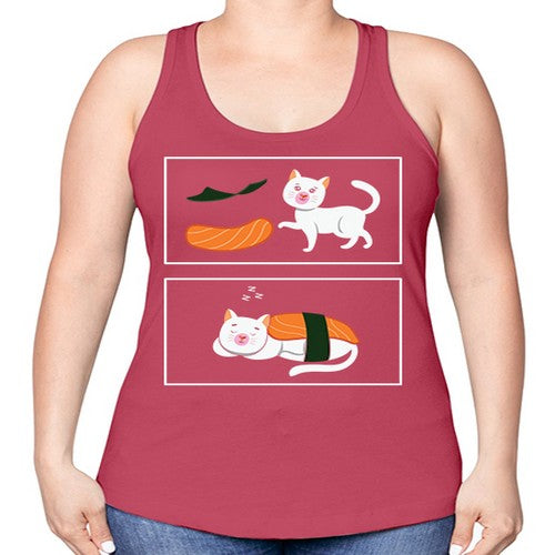 Ramen Cat Kawaii Anime Japanese Anime 279# - anime -Racerback Tank