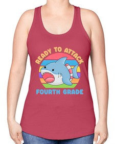 Ready to Attack fourth Grade 711# - fourth grade -Racerback Tank