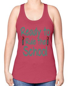 Ready to Rule the School 740# - graduation -Racerback Tank