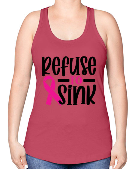 Refuse to Sink 9# - breast cancer -Racerback Tank
