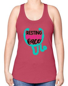 Resting Nurse Face Style Style 1355# - nurse -Racerback Tank