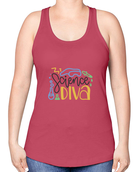 Sciencediva 43# - general science -Racerback Tank