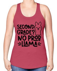 Second Grade No Prob 830# - second grade -Racerback Tank