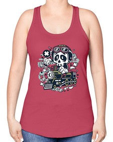 Skull Train 1067# - skull and bones -Racerback Tank
