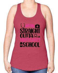 Straight Outta Nursing Style Style 1426# - nurse -Racerback Tank