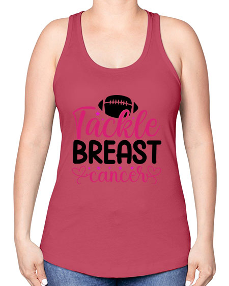 Tackle Breast Cancer 4# - breast cancer -Racerback Tank