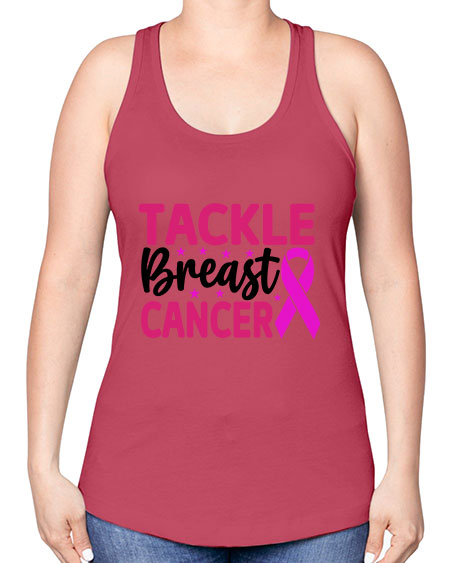 Tackle Breast Cancer 5# - breast cancer -Racerback Tank