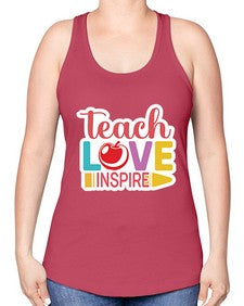 Teach Love Inspire 1443# - teacher -Racerback Tank