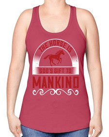 The horse is Gods gift to mankind Style 20# - horse -Racerback Tank