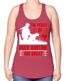 The perils of duck hunting are great Style 14# - ducks -Racerback Tank