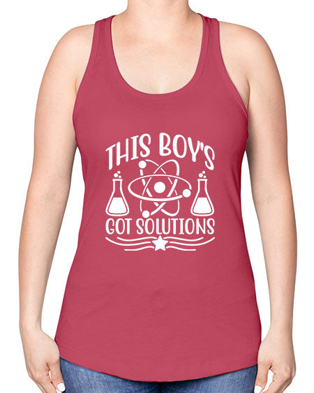 This Boy s Got Solutions 21# - general science -Racerback Tank
