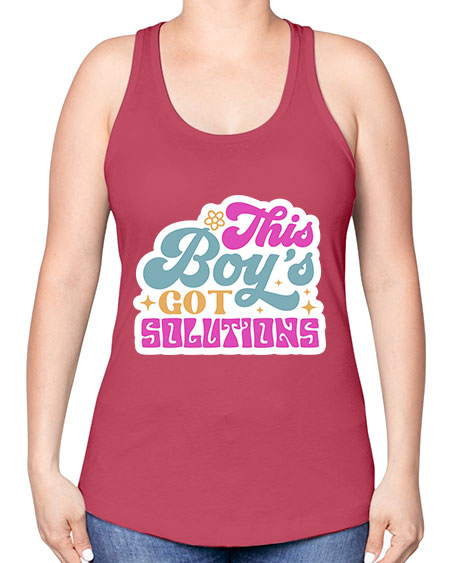 This boys got solutions 19# - general science -Racerback Tank