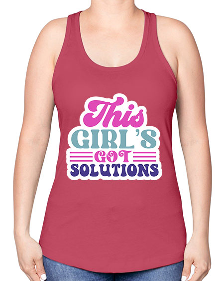 This girls got solutions 16# - general science -Racerback Tank