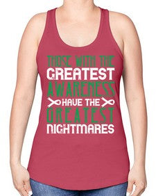 Those with the greatest awareness have the greatest nightmares Style 12# - Self awareness -Racerback Tank