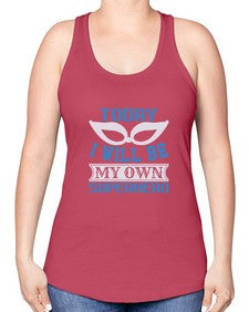 Today i will be my 256# - cartoon super hero -Racerback Tank