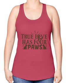 True Love Has Four Paws Style 24# - cats -Racerback Tank