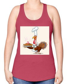Turkey pie 259# - cartoon general -Racerback Tank