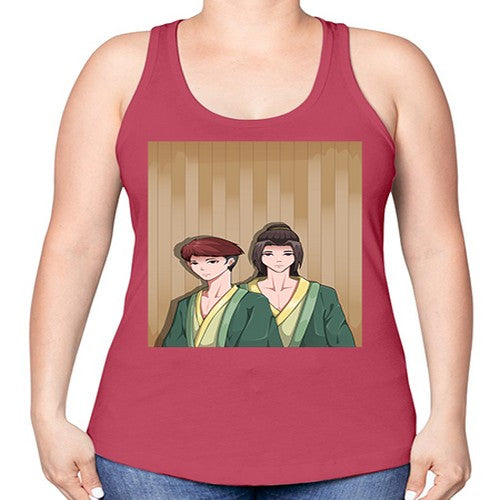 Two man in a hot spring 18# - anime -Racerback Tank
