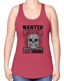 Wanted 1204# - skull and bones -Racerback Tank