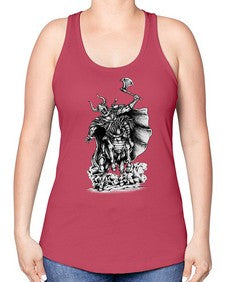 Warrior Skull Files 1208# - skull and bones -Racerback Tank